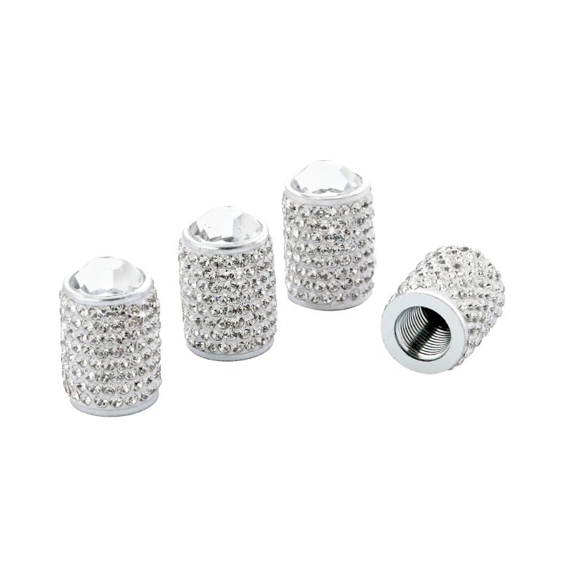 4pcs Rhinestones Tire Valves  Caps General  Dustproof & Rustproof Tire Caps Decorative Car Valves  Caps for Car & Bike