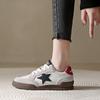 Leather Women's New Retro Star Board Shoes Women's Versatile Platform Casual Sports Single Shoes Women