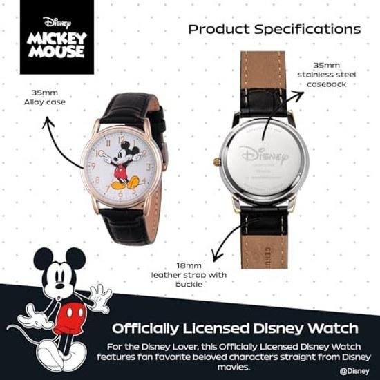 Disney Women S Mickey Mouse Quartz Metal Watch Color Black ( Model W002755 )