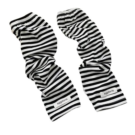 Stripete armermer for menn kvinner UV-beskyttelse lange fingerløse hansker