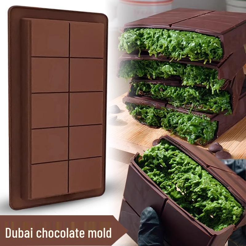 Dubai DIY 10-Cell Silicone Chocolate Mold for Waffle Cubes