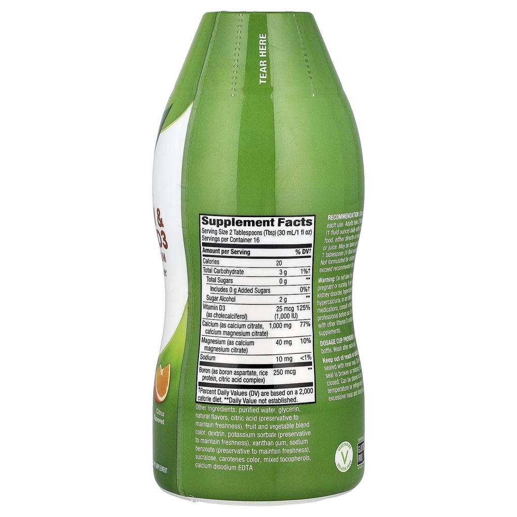 Nature'S Way, Calcium & Vitamin D3 Magnesium, Citrus Flavor, 480 Ml (16 Fl Oz)