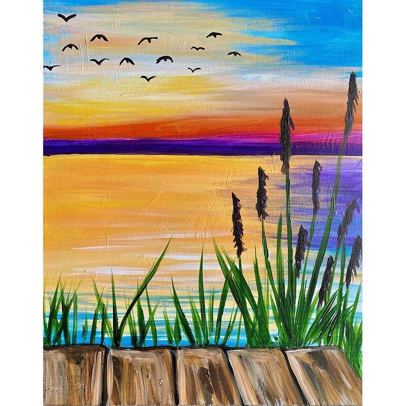 5D DIY Diamond Painting Sunset Scenery Diamond Embroidery Landscape Cross Stitch Full Round Drill Crafts Home Decor Gift