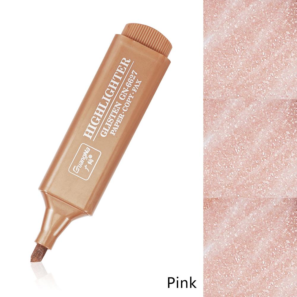 8Colors/set Metallic Highlighter Fluorescent Glitter Markers Note Taking Shining Pen for Journaling Scrapbooking Supplies Drawing Art