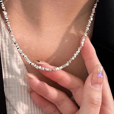 Stylish Silver Fragment Necklace for Women: Elegant, Personalized, and Versatile Clavicle Chain
