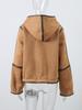 Women's Double-sided Winter Jacket Hooded Cow Horn Buttoned Cotton Jacket Suede Lamb Wool Warm Jacket Fashionable Style Autumn and Winter