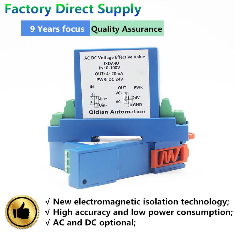 DC Voltage Transmitter 0-75mV 100V 50V Voltage Input 4-20mA Output Volatge Transducer Factory Supply DC Voltage Sensor