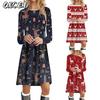 Fashion Autumn Winter Long Sleeve O-Neck Casual Dresses
