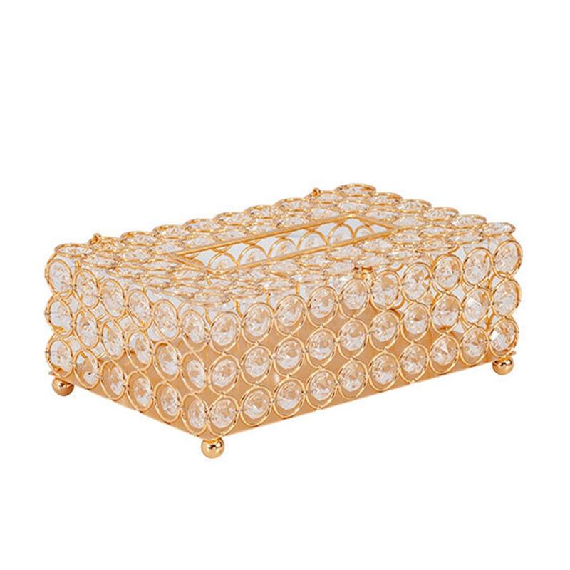 High Quality Artificial Crystal Napkin Box Paper Office Napkin Box Decorative Detachable Napkin Box |