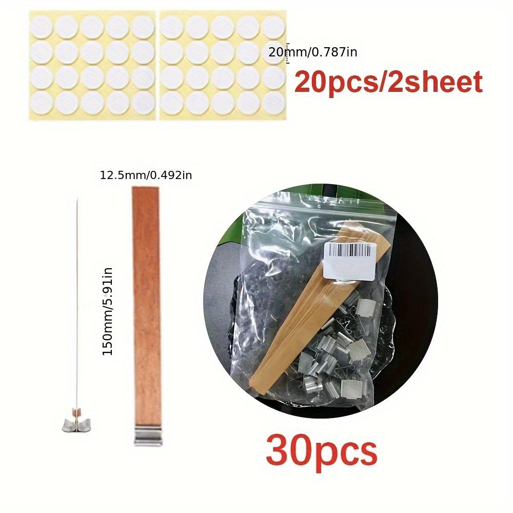 

50 шт. Набор для изготовления свечей, высококачественный деревянный фитиль для свечей с зажимом, основа для поделок, плетеный парафиновый воск, горящий бездымный фитиль, наклейки B