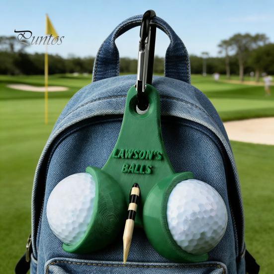 Portable Golf Ball Holder 3D Printed with Clip Holds 2 Balls Tees Carrier Organizer Storage Rack Accessories Men Women Golfer Gift Durable