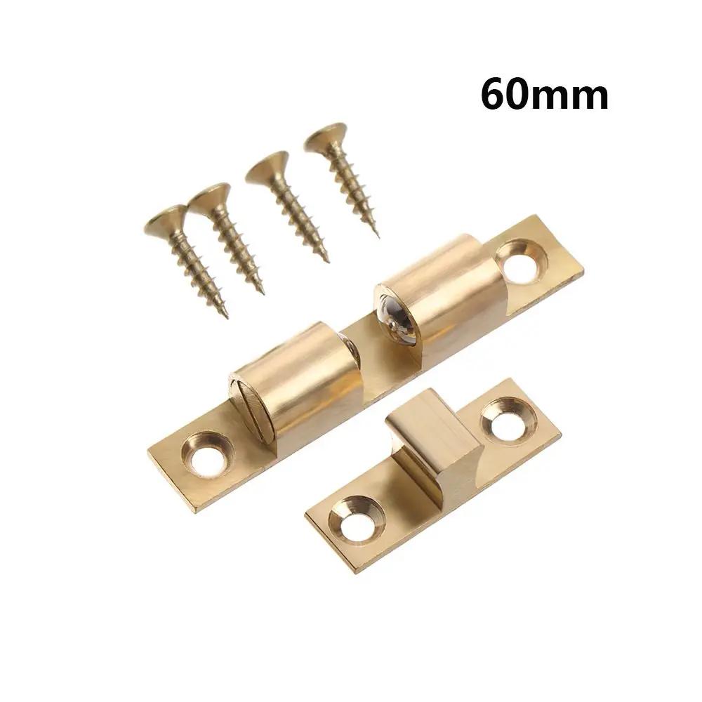 42/50/60/70mm Brass Inner Door Buckle Wardrobe Cabinet Door Bead Lock Switch Closer Catch Touch Push Damper Buffer With Screws