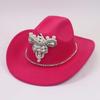 European and American big pearl rhinestone bright diamond western cowboy top hat men and women travel party casual jazz hat felt hat