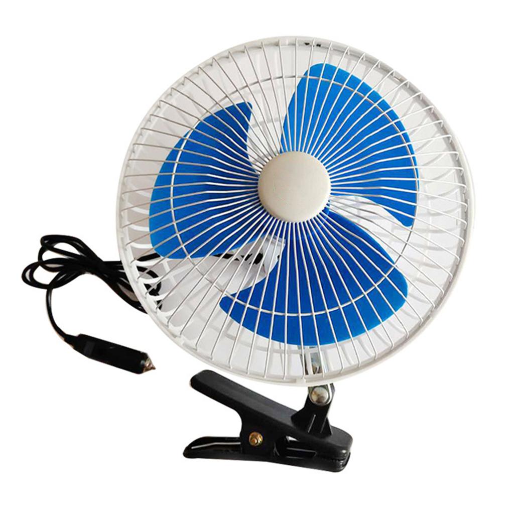 12/24V Car Mini Fan Low Noise Strong Wind Car Air Conditioning 180 Degree Rotating Adjustable Portable Cooling Cooler 8/10 Inch