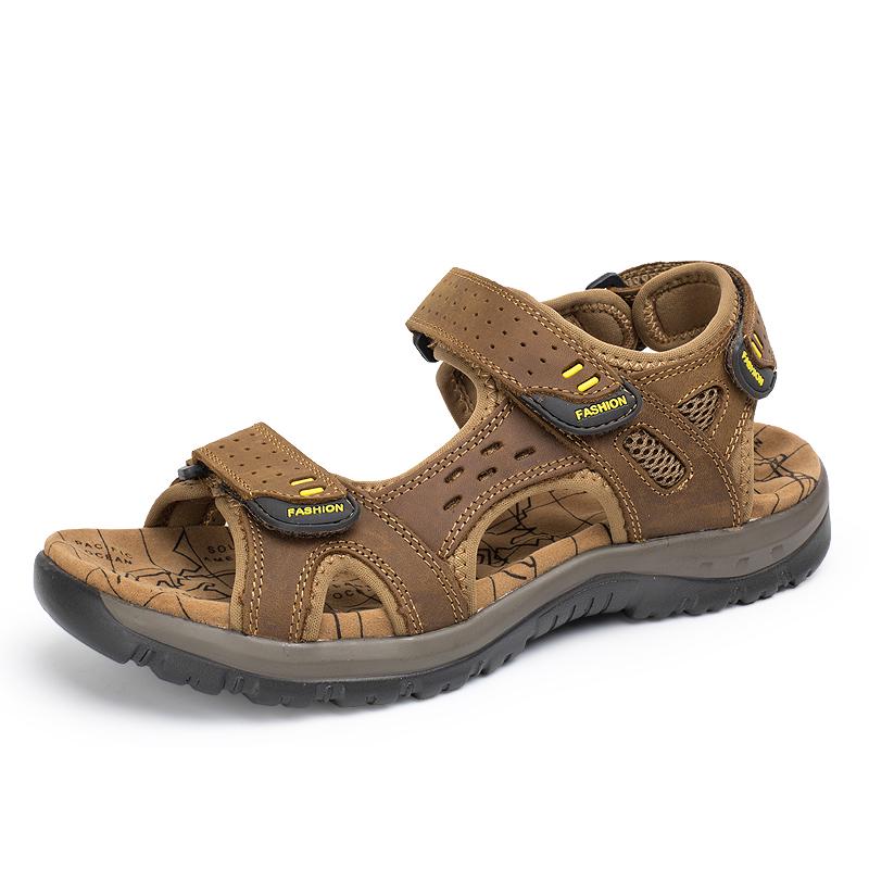 38-48 Summer Mens Large Size Genuine Leather Men Sandals Summer Men Beach Sandals Outdoor Sandals For Men