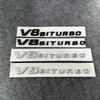 2Pcs V8 Biturbo 4matic Car Fender Side Emblem Logo Badge For C63S W205 E63S W213 S63 W222 GLC63S X253 GLE63S W167 AMG Accessories
