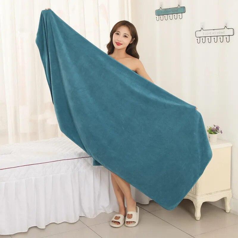 1 toalha de banho grossa 100% algodão puro para aumentar a absorção de água. Toalha de banho adulta em cor sólida, macia e amigável