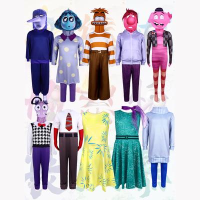 Anime Film Alles steht Kopf Freude Cosplay Kostüm Freude Wut Angst Cos Outfits Für Erwachsene Kinder Halloween Bühnenperformance Kostüm