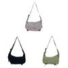 Canvas Casual Nylon Shoulder Bag With Drawstring Closure For Travel And Outdoor Use