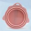Makeup Brush Cleaner Soft Silicone Protective Head Anti-Fall Durable Folding Wash Bowl Large Capacity Compact Size Makeup Brush Washer