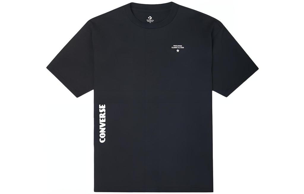 Converse T Shirts Men's Black Crew Neck Moderate Straight Fit 10021508-A01