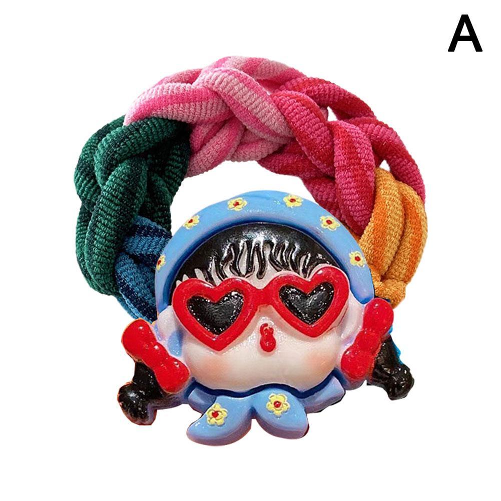 

Мультяшная кукла, маленькая девочка, держатель для хвостика, милая резинка для волос, креативные детские резинки для волос щенка, резинка для волос H6Y4 Cool girl-One size