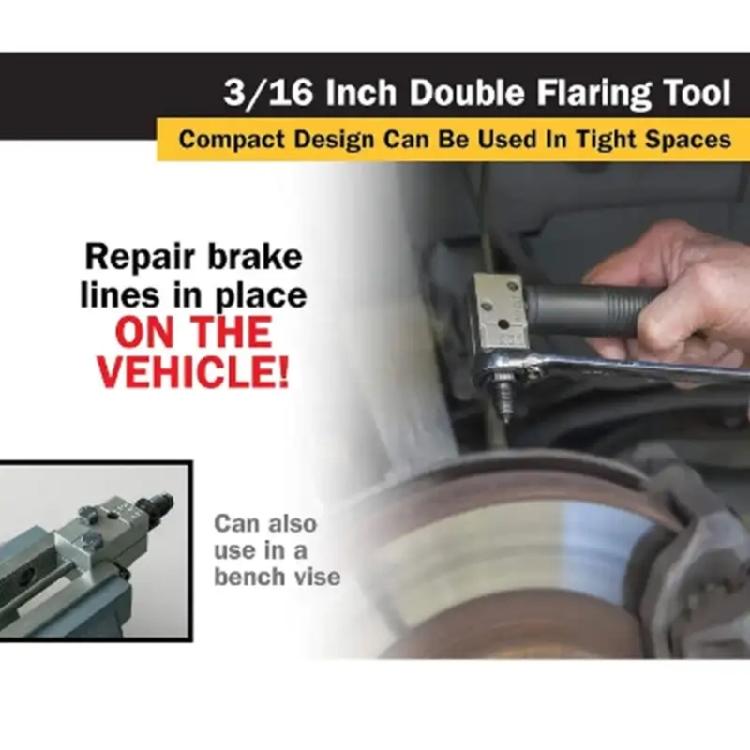 Car Brake Line Flaring Device 3/16in 4.75mm Manual Tubing Flaring Tool Double Flare Tool Kit with Box Brake Lines Tool