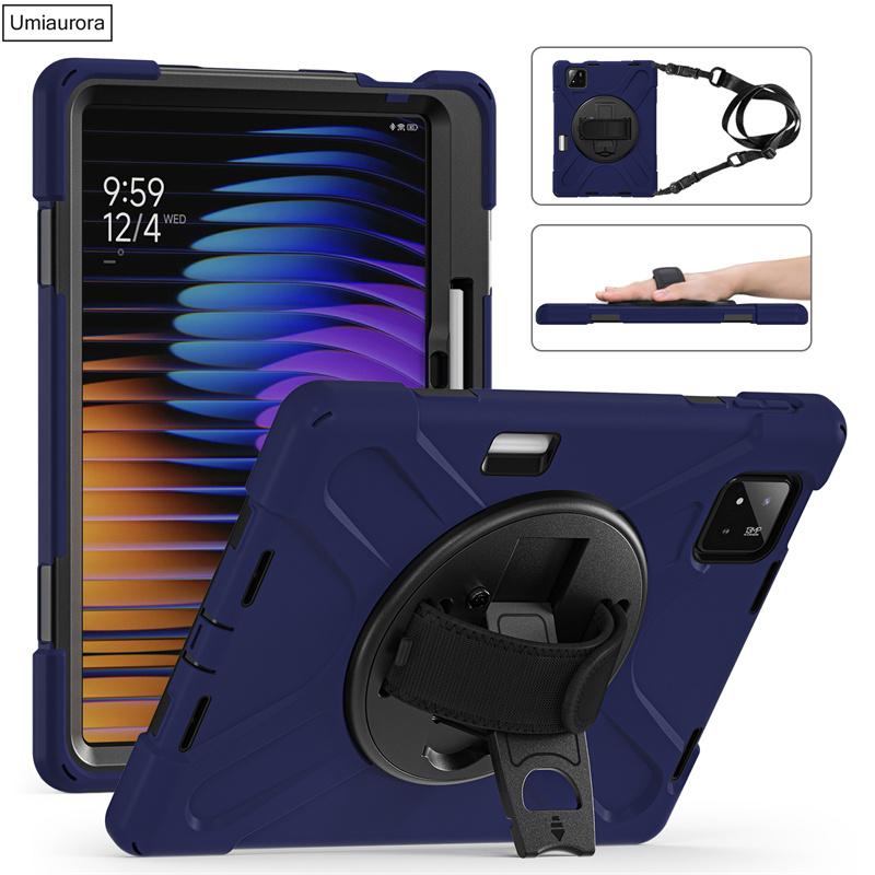 Pour Xiaomi Mi Pad7 11.2 Pad 5 6 11" 6S Pro 12.4" 7S Pro 12.5 Pouces Étui Robuste Antichoc pour Tablette avec Support Sangle Main Épaule Funda