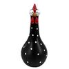 Chicken Flower Vessel with Rounded Body, Contrasting Dot Pattern, and Long Neck for Faux Florals, Office Desks, and Studies