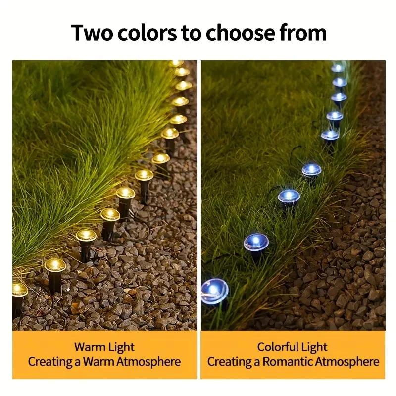 Solar LED Garden Pathway Light 15/30LEDs 8 Modes Outdoor Waterproof Lawn Lamp for Camping Weddings Christmas Holiday Lighting