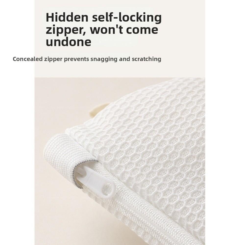 Zipper Closure Hat Washing Protector Mesh Structure Hat Laundry Bag  Machine Washing