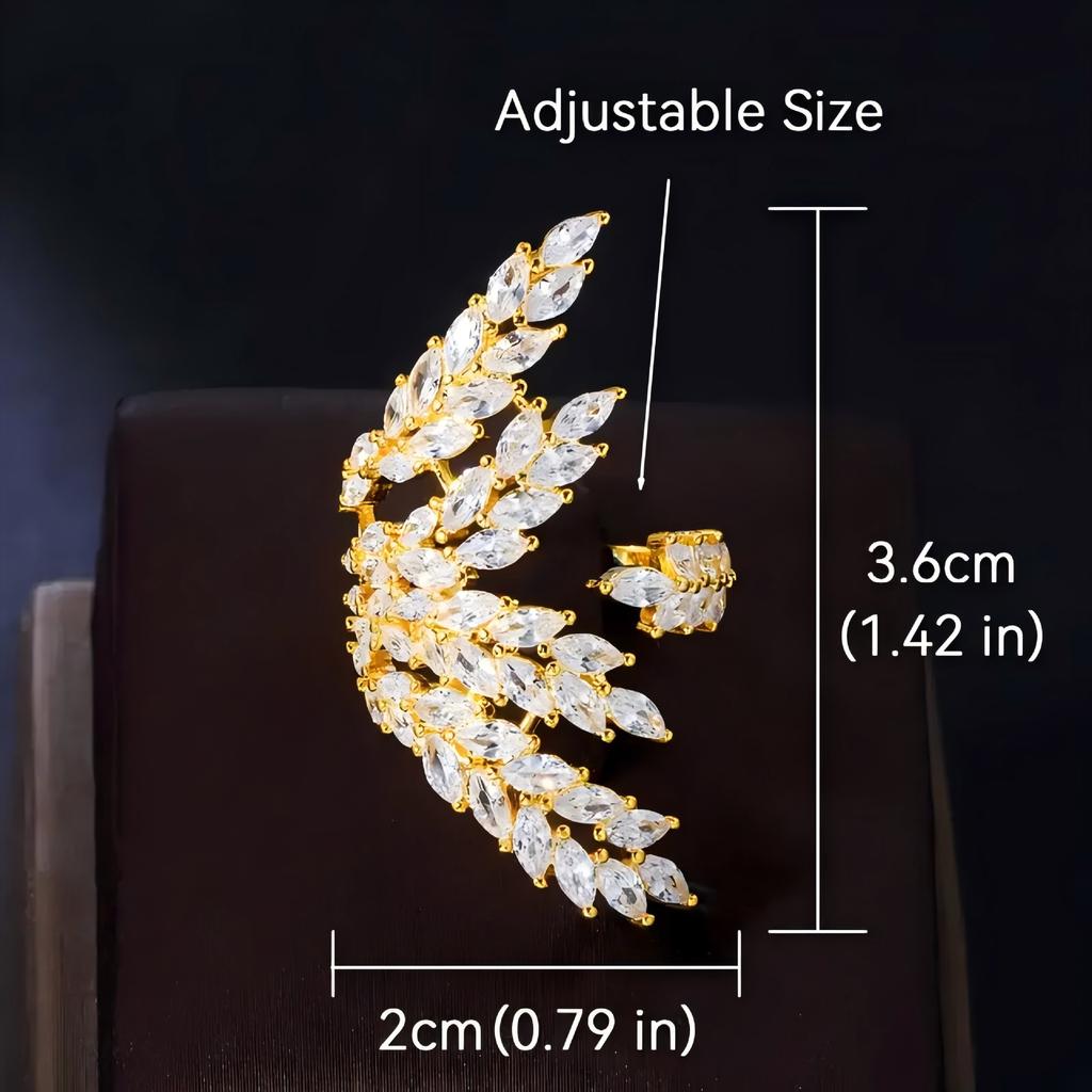 SCIONE New Olive Branch Ring Colorfast Forefinger Ring Fashion Opening Adjustable Ring