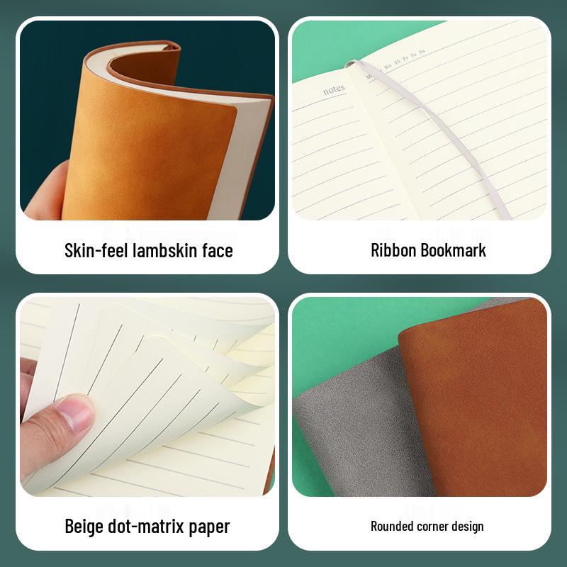 Luxury Sheepskin A5 Notebook: Thick, High-Value Skin-Feel Planner for Office Use