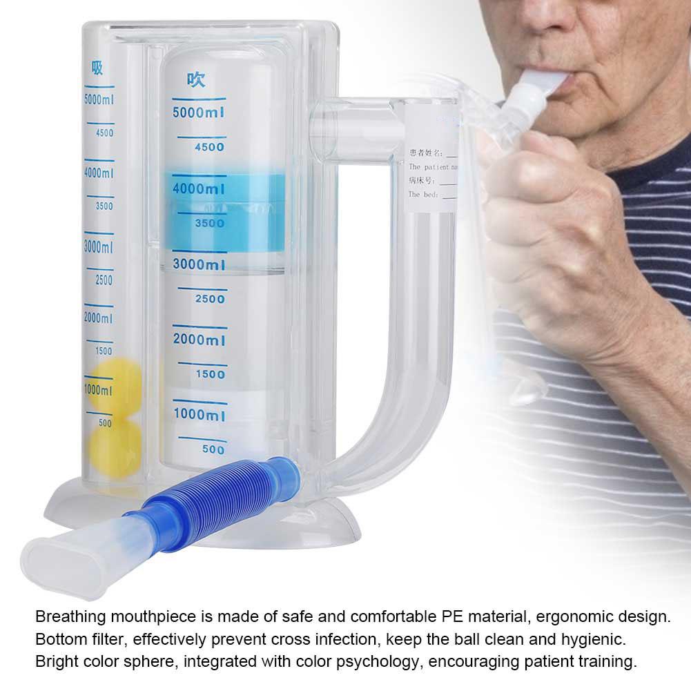 5000ml Deep Breathing Volumetric Lung Exerciser Breath Measurement SystemSuction and Blow Type
