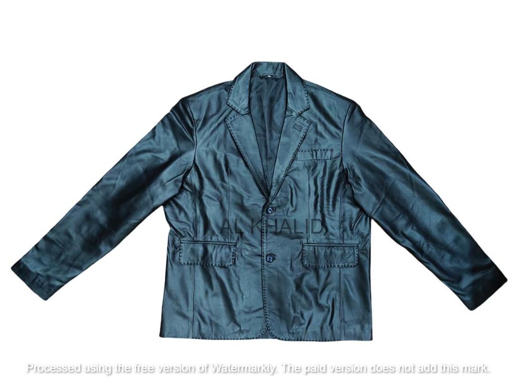 Men Lambskin Leather Business Stylish 100%Handmade Black Genuine Formal Blazer