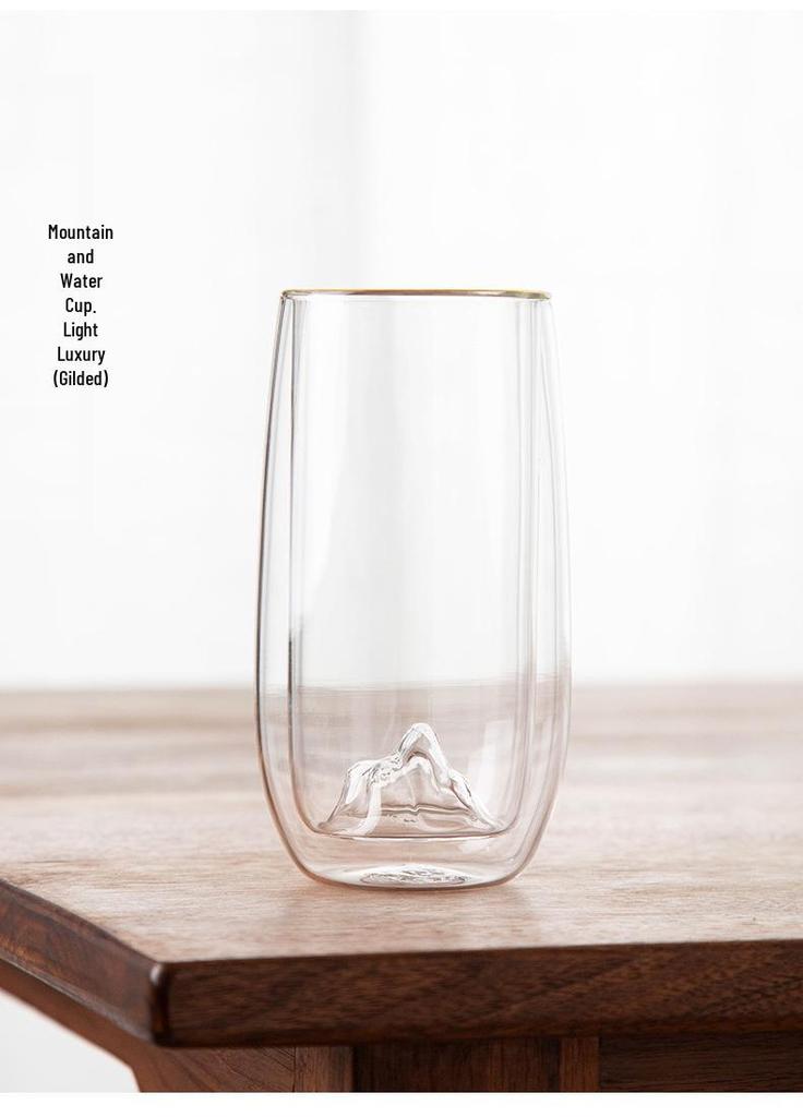 Guan Shan Double-Layer High Borosilicate Irregular Glass Cup