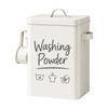Rectangular Metal Washing Powder Canister with Handles DampresistantResistant Laundry Storage Tin