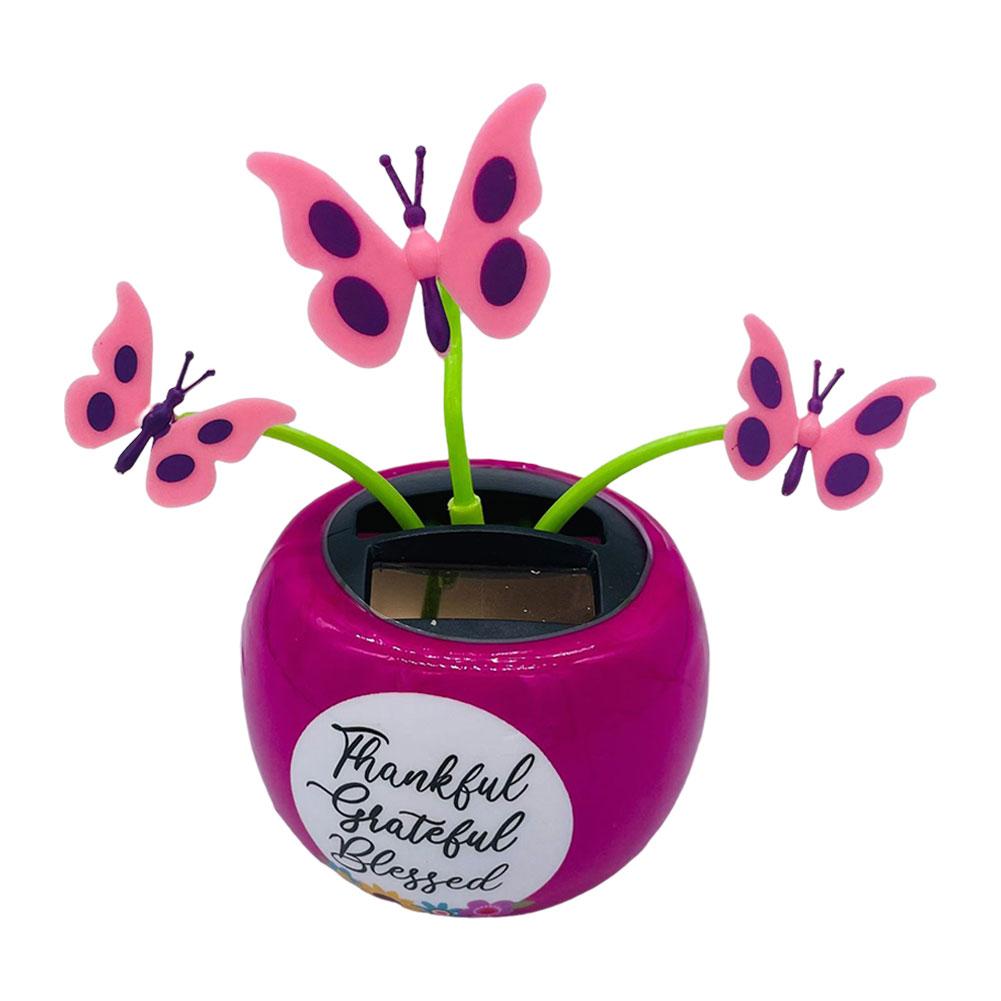 Solar Powered Dancing Flower Sunflower Swinging Butterfly Flip Flap Animated Bobbleheads Dancer Toy Desk Dashboard Car Decor