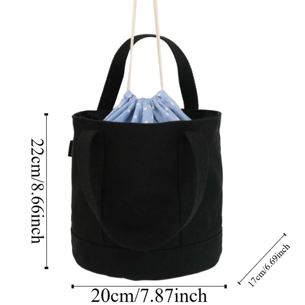 Large Capacity Thermal Insulation Bag Canvas Picnic Box Pouch Drawstring Lunch Handbag  School