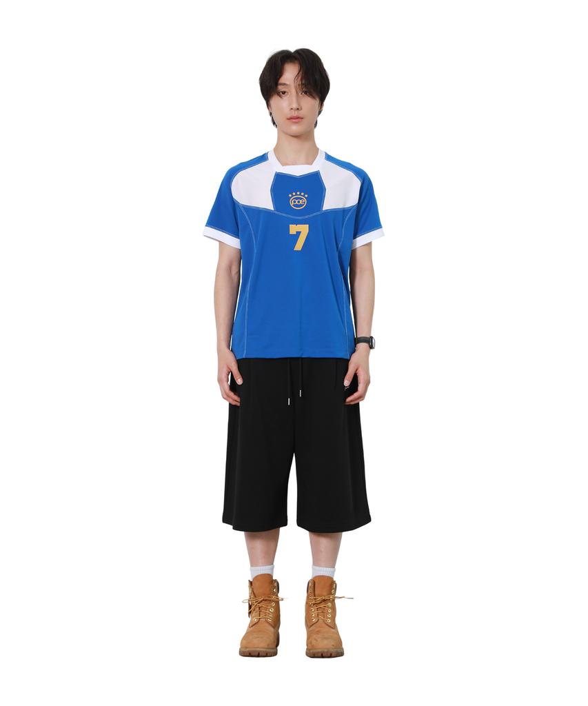 PEACE MAKER Sporty Mesh Combi Jersey Top (Blue)