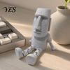 Creative Desktop Sculpture 3D Printed Moai Statue Action Figure, Movable Joints Articulated Easter Island Joint Figurines Rock Sculpture, Mini