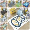 Vibrant Cartoon Road Game Carpet For Infants And Toddlers Comfortable And Washable Polyester Mat For Playroom Or Bedroom