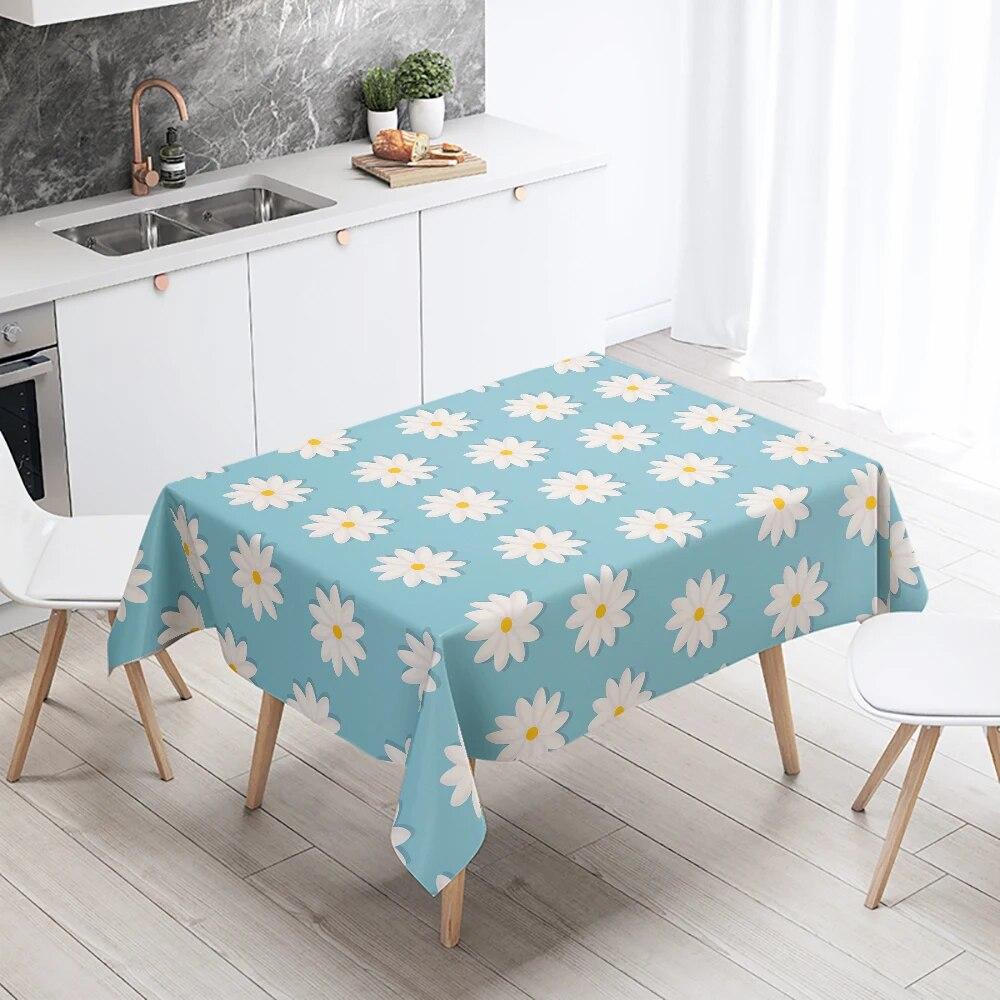Plant Floral Rectangular Tablecloth Waterproof and Oil Resistant Wedding Party Decoration Restaurant Table Kitchen