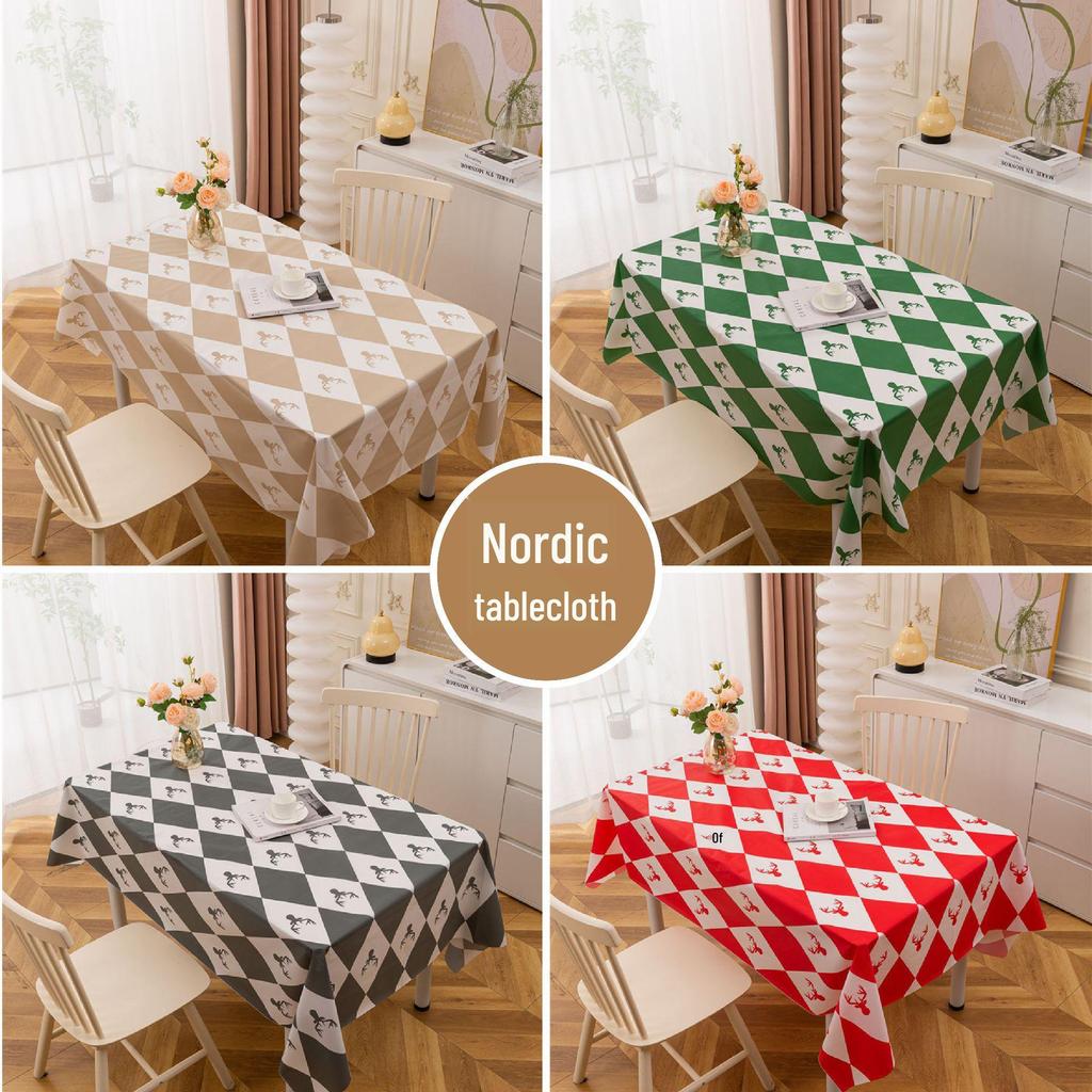 Waterproof & Stain-Resistant Plaid PEVA Tablecloth for Dining or Stall Use