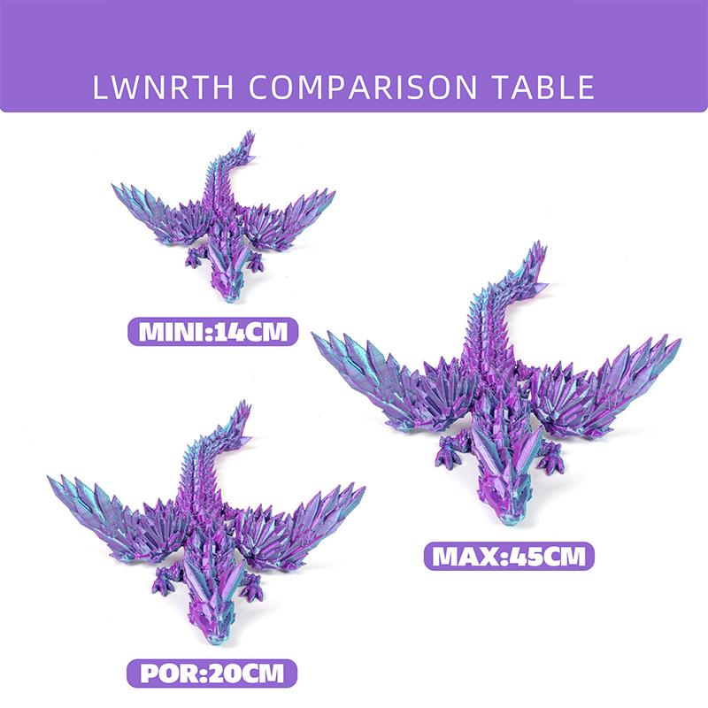Creative 3D Printed Dragon Ornaments Flexible Articulated Gradient Color Dragon Crafts Children'S Toy Sets Gifts Desktop Decoration