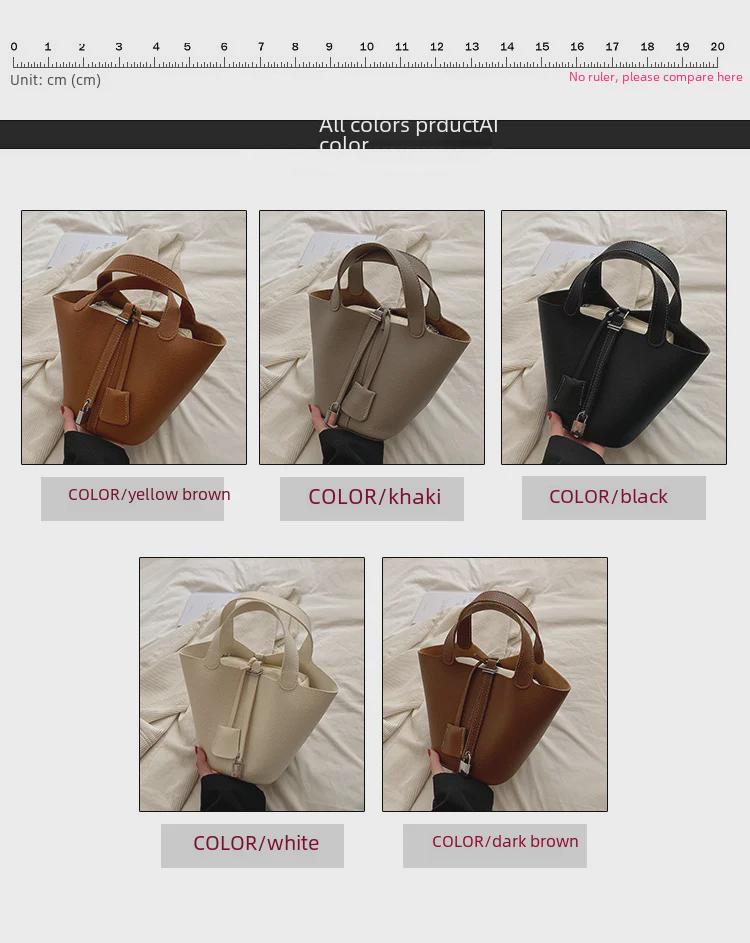 Fashion 2023 Women's Retro Basket & Bucket Bag: Niche, High-End, Simple Design Handbag