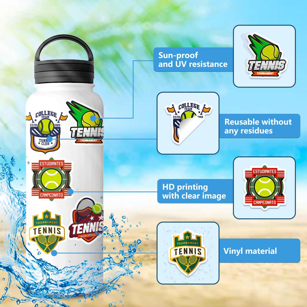 50 Tennis Graffiti Stickers Personalized Sports Stickers DIY Mobile Phone Case Computer