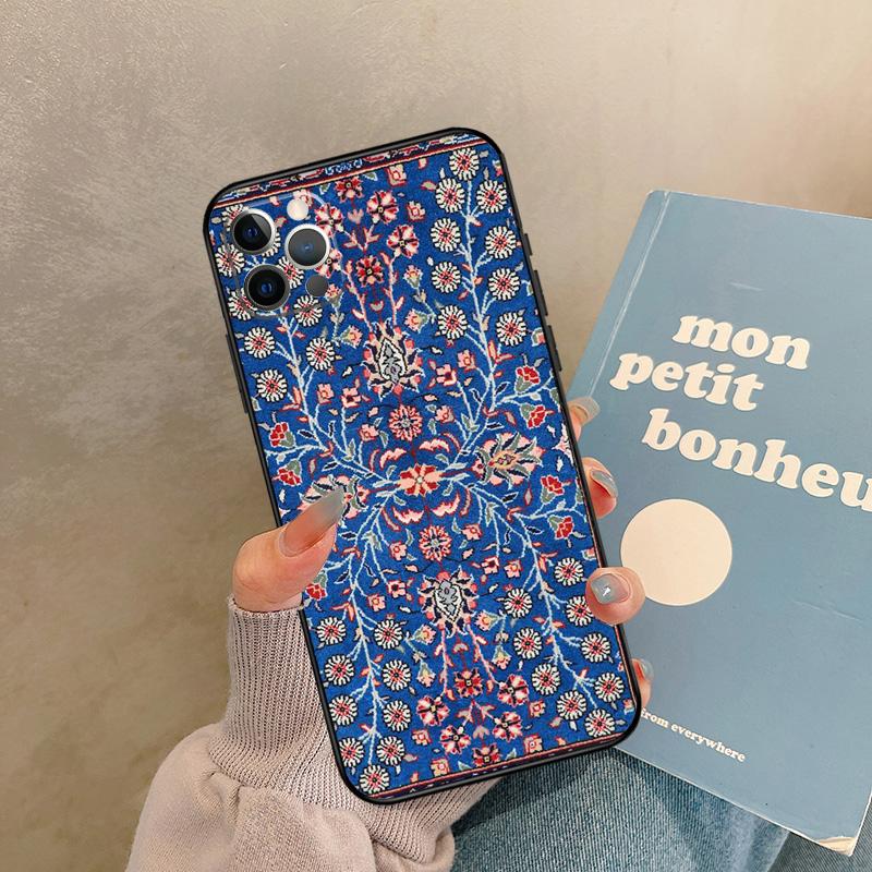 Retro Ethnische Teppiche Türkischer Teppich Funda Für iPhone 14 12 11 13 15 16 Pro Max Mini X XS XR Plus Handyhülle Abdeckung