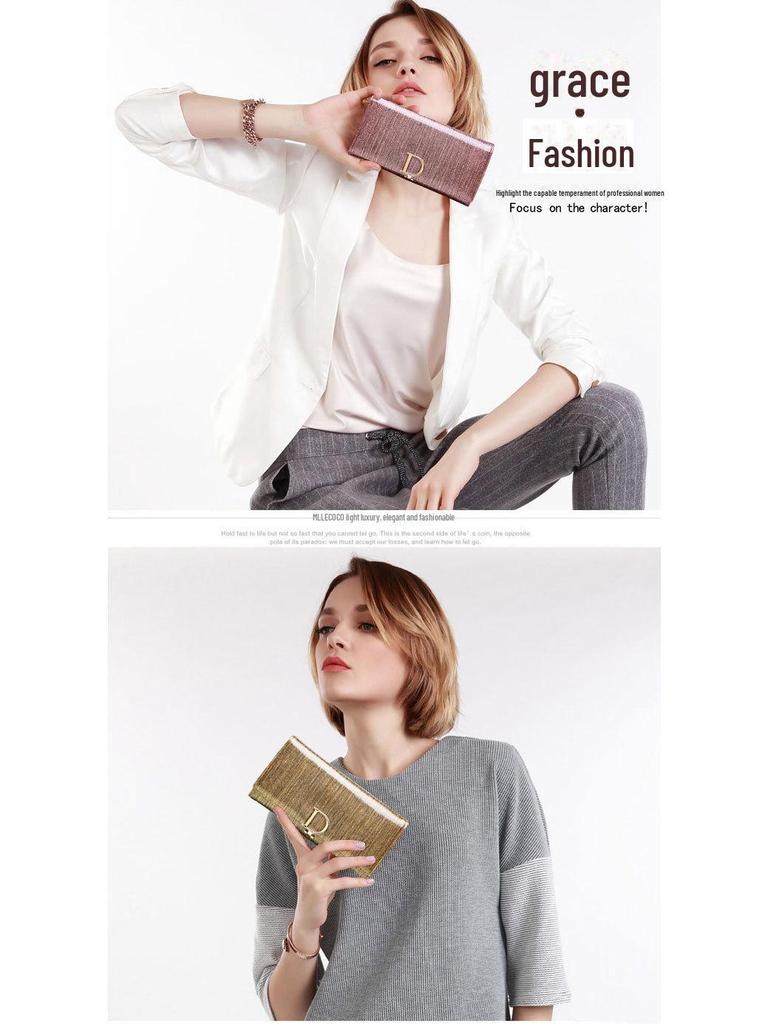 Echtes Leder Damen Langbörse - Großes Fassungsvermögen Rindsleder Europäisch & Amerikanisch Multifunktionale Schlanke Handgeldbörse