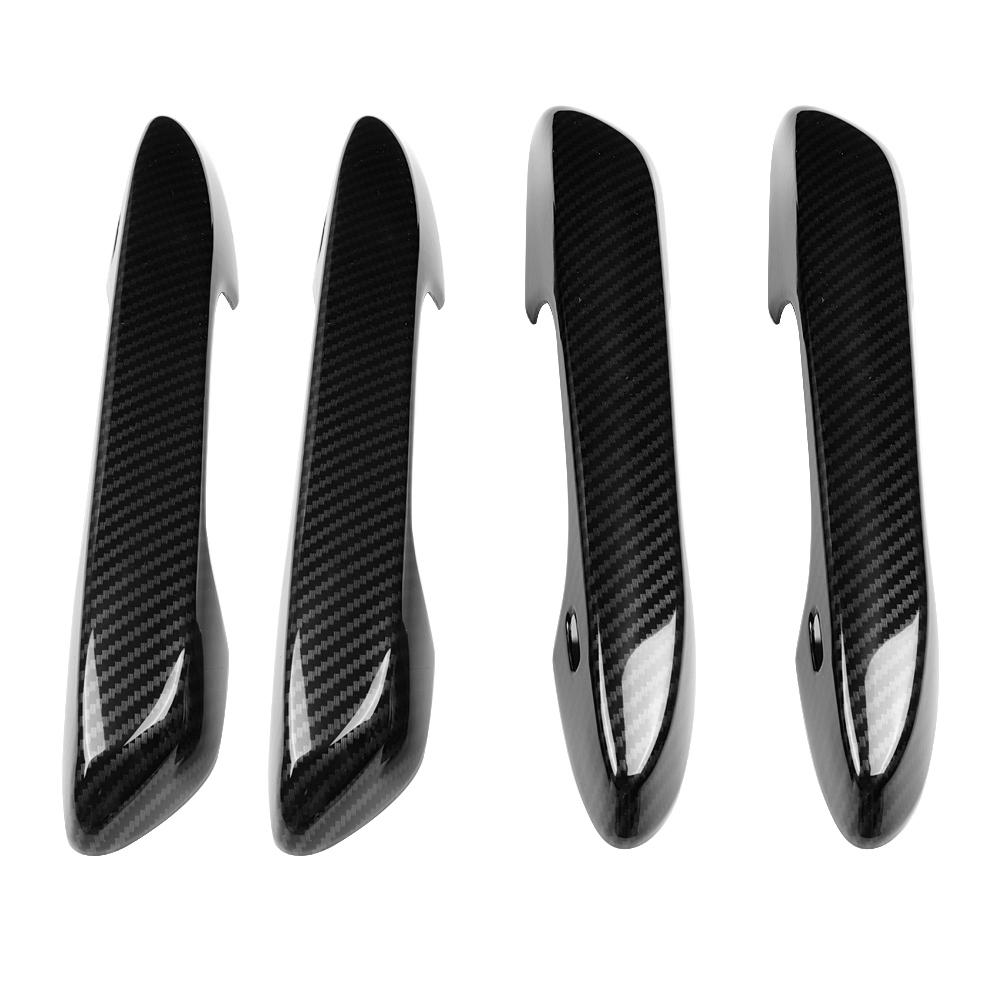 4pcs/set Car Exterior Door Handle Cover Trim for ES200 18-19 (Carbon Black)
